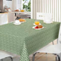 Little Green Leaves on Green PVC Vinyl Oilcloth Tablecloth