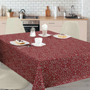 Red Heart Damask Floral Vinyl Oilcloth Tablecloth