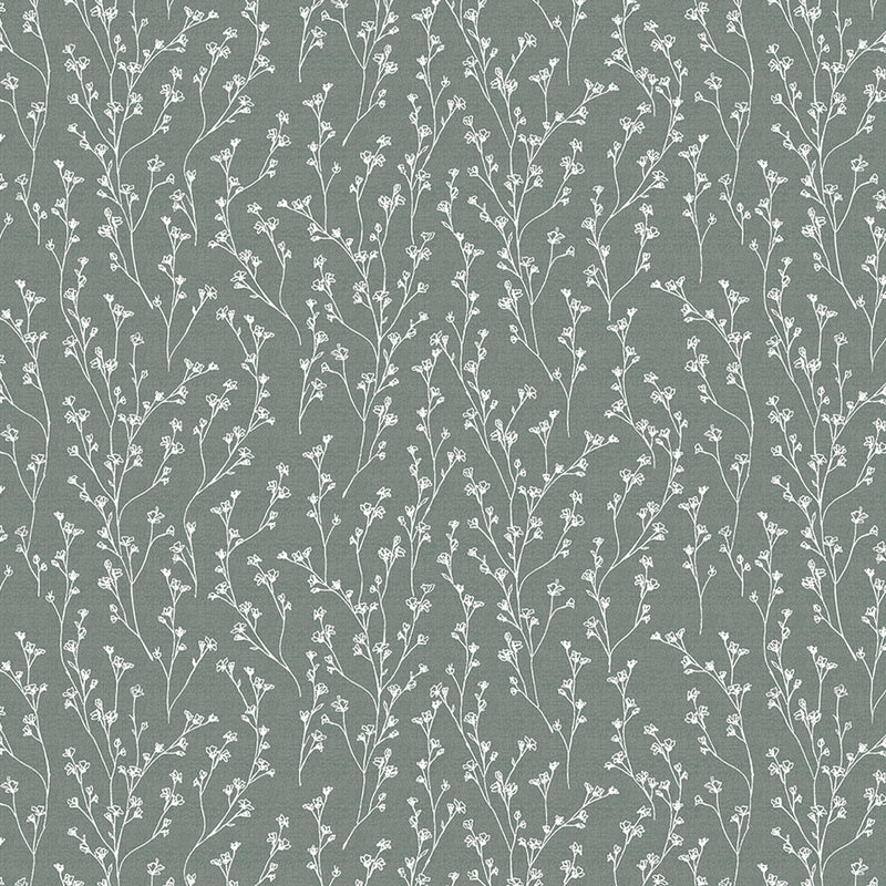 Green Floral Sprig Vinyl Oilcloth Tablecloth