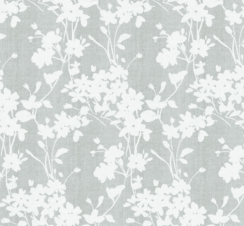 Chelsea Flowers on Grey Tex Vinyl Oilcloth Tablecloth