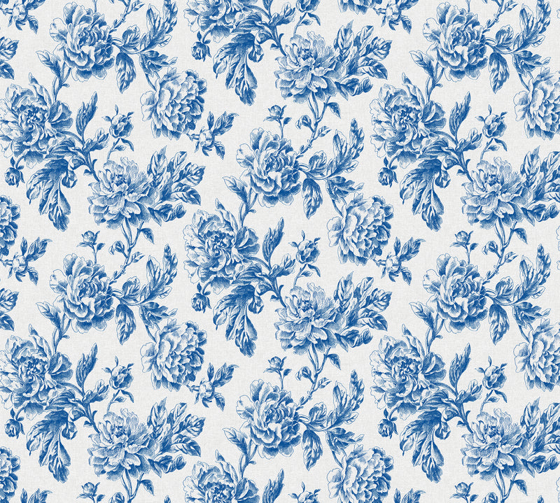 Charlotte Blue Tex Flowers PVC Vinyl Wipe Clean Tablecloth  80cm x 140cm Warehouse Clearance