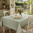 Country Garden Sage  Linen Effect Vinyl Oilcloth Tablecloth