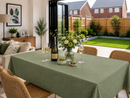 Country Willow Green Linen Effect Vinyl Oilcloth Tablecloth