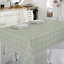 Woven Green Check Vinyl Oilcloth Tablecloth