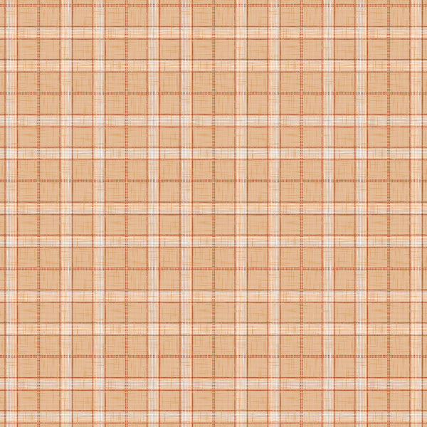 Orange Woven Check Vinyl Oilcloth Tablecloth