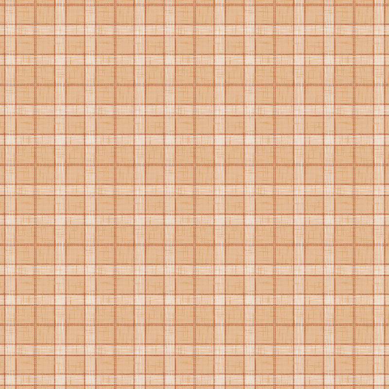 Orange Woven Check Vinyl Oilcloth Tablecloth