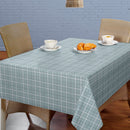 Duckegg Blue Woven Check Vinyl Oilcloth Tablecloth