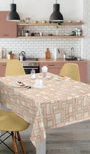 Retro Weave Blush Vinyl Oilcloth Tablecloth