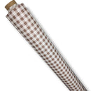 Light Brown Small 12mm Gingham Check  Vinyl Oilcloth Tablecloth