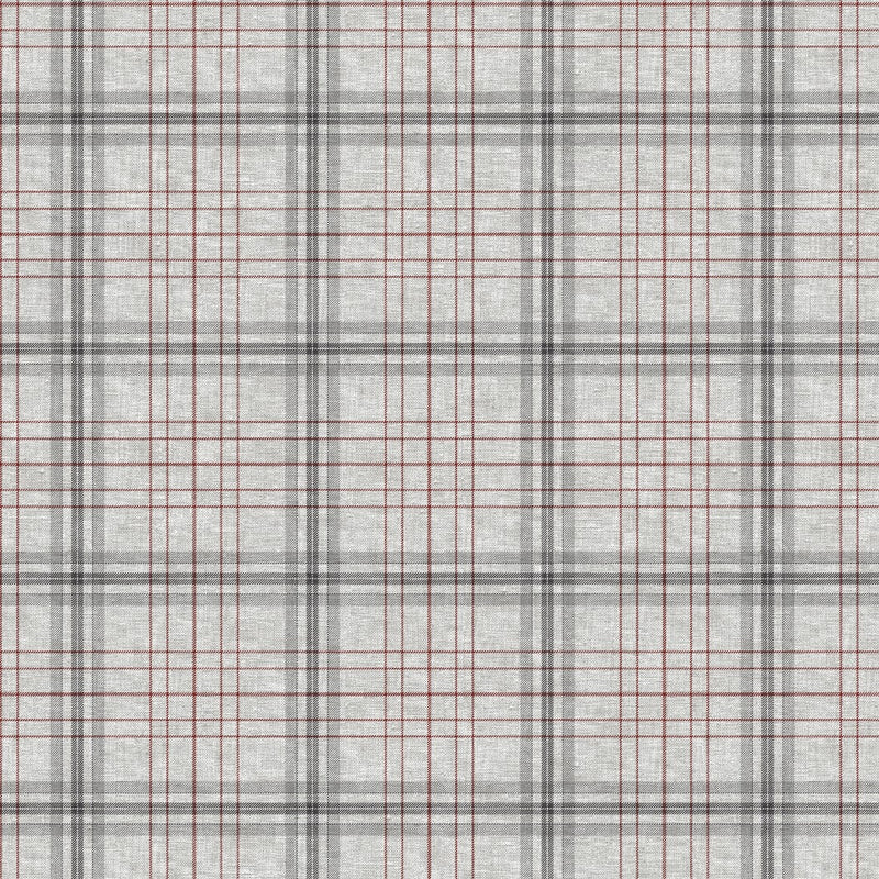 Grey Plaid Tartan  vinyl tablecloth ROUND 140cm-Warehouse Clearance