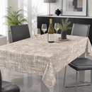 Stonewashed Linen Look Taupe Vinyl Oilcloth Tablecloth