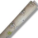 Stencil Flowers Taupe  PVC Vinyl Tablecloth 20 Metres x 140cm