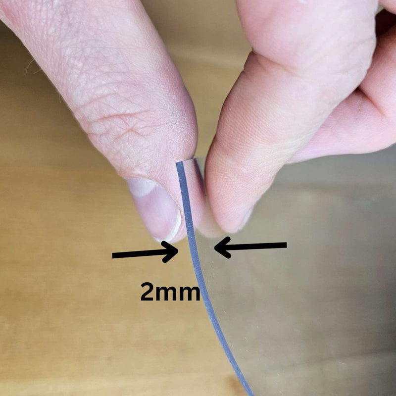 2mm Thick Clear Table Protector 100cm - All Lengths available