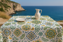 Sophia Tiles Green Vinyl Oilcloth Tablecloth