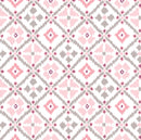Diamond Blush Ikat Tiles Vinyl Oilcloth Tablecloth