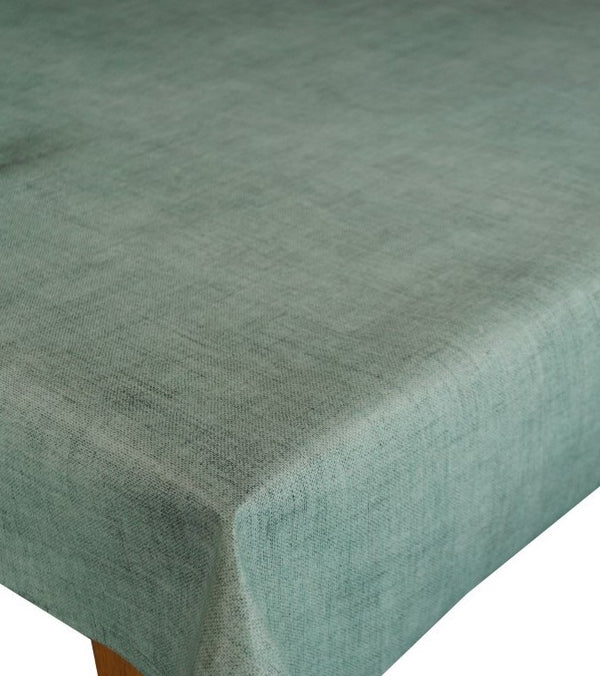 Duckegg Linen Look PVC Vinyl Wipe Clean Tablecloth  120cm x 140cm Warehouse Clearance