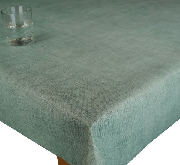 Duckegg Linen Look PVC Vinyl Wipe Clean Tablecloth  110cm x 140cm Warehouse Clearance