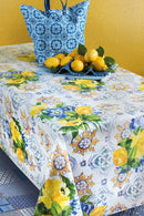 Verna Lemon Tiles  Vinyl Oilcloth Tablecloth