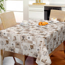 Vintage Coffee Vinyl Oilcloth Tablecloth