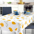Yellow Flower Vinyl Oilcloth Tablecloth