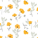 Yellow Flower Vinyl Oilcloth Tablecloth