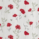 Red Flower Vinyl Oilcloth Tablecloth