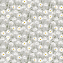 Daisy Meadow Grey Vinyl Oilcloth Tablecloth