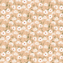 Daisy Meadow Sand Vinyl Oilcloth Tablecloth