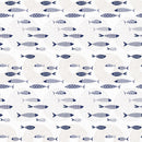 Seaside Fish Blue Tex Vinyl Oilcloth Tablecloth