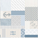 Seaside Shells and Anchors Cream Vinyl Oilcloth Tablecloth