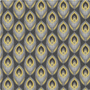 Charcoal Eye Feathers Tex Vinyl Oilcloth Tablecloth