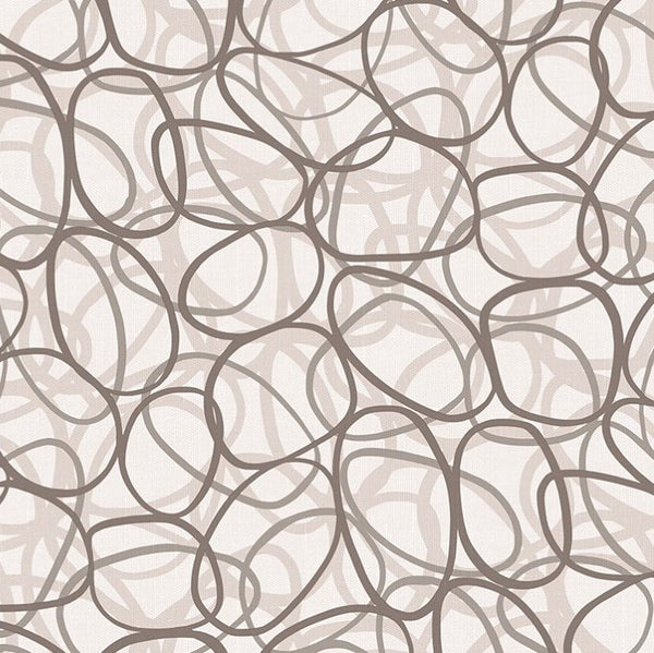 Squiggles Grey Taupe Tex Vinyl Tablecloth