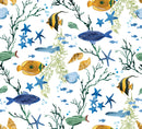 Tropical Fish and Coral Vinyl Oilcloth Tablecloth