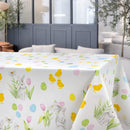 Easter Egg Chick and Bunny Vinyl Oilcloth Tablecloth