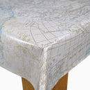 Maps of The World Duckegg Vinyl Oilcloth Tablecloth
