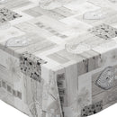 Love Nature Grey PVC Vinyl Wipe Clean Tablecloth  140cm x 140cm Warehouse Clearance