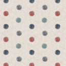 Harbour Dots Blue Grey and Dusty Brick Red Vinyl Oilcloth Tablecloth