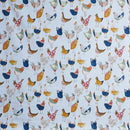 Harriet  Hen Colonial Grey Oilcloth Tablecloth