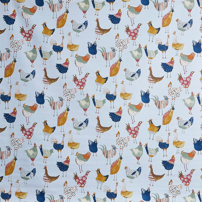 Harriet  Hen Colonial Grey Oilcloth Tablecloth