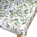 Beautiful Leaves Green and Teal Vinyl Oilcloth Tablecloth