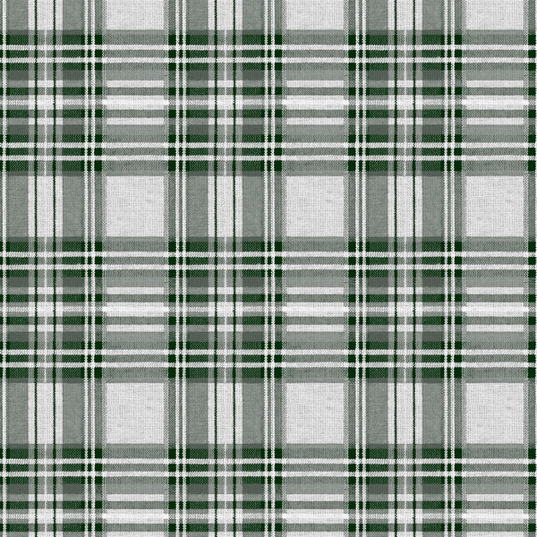 Highland Coastal Tartan Check Green Vinyl Oilcloth Tablecloth