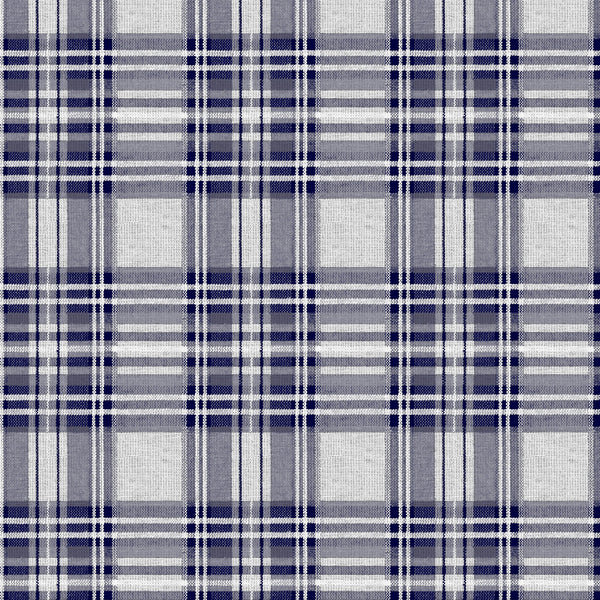 Highland Coastal Tartan Check Blue Vinyl Oilcloth Tablecloth