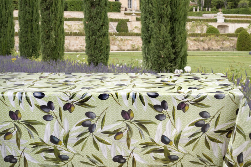 Juicy Olives Vinyl Oilcloth Tablecloth