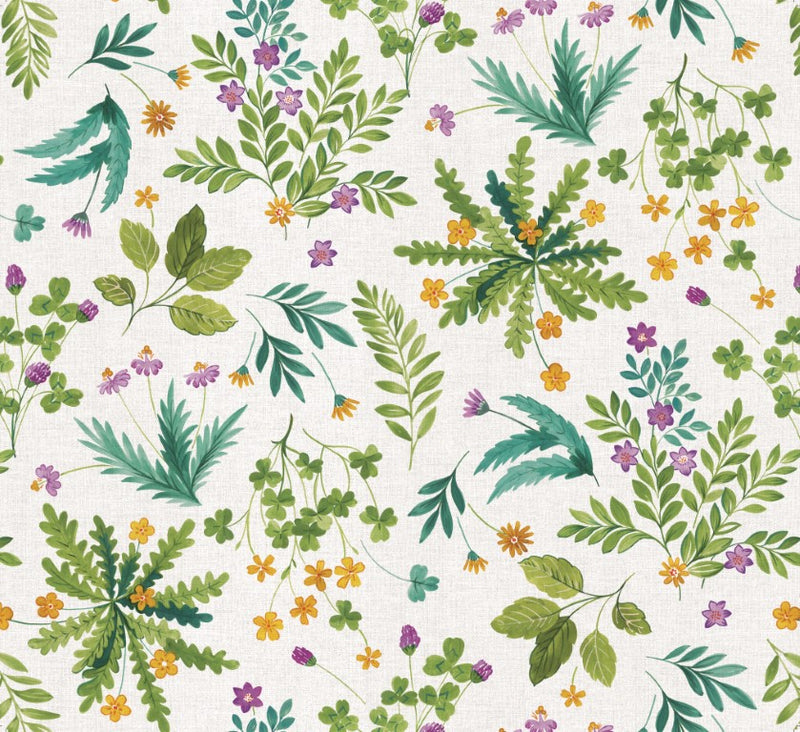 Lush Greenery Tex Vinyl Oilcloth Tablecloth