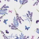 Lavender Sprig and Butterflies Purple Vinyl Oilcloth Tablecloth