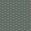 Hunter Tiger Design Teal Oilcloth Tablecloth