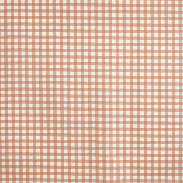 Gingham Check Burnt Orange Cotton Oilcloth Tablecloth