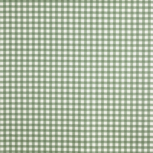 Gingham Check Olive Green Cotton  Oilcloth Tablecloth