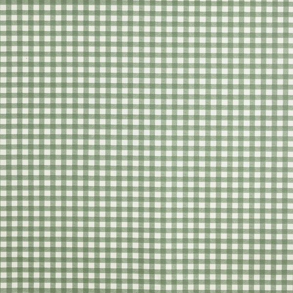 Gingham Check Olive Green Cotton  Oilcloth Tablecloth