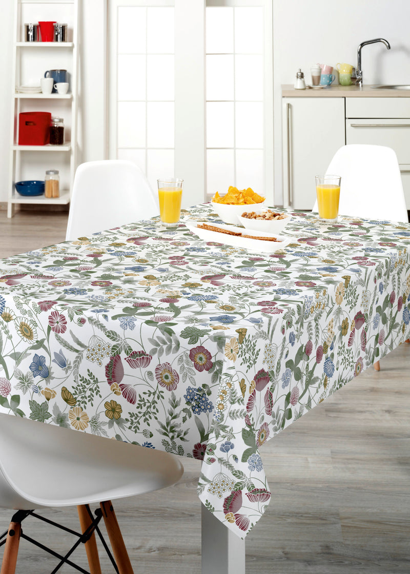 Rustic Country Flowers Vinyl Oilcloth Tablecloth